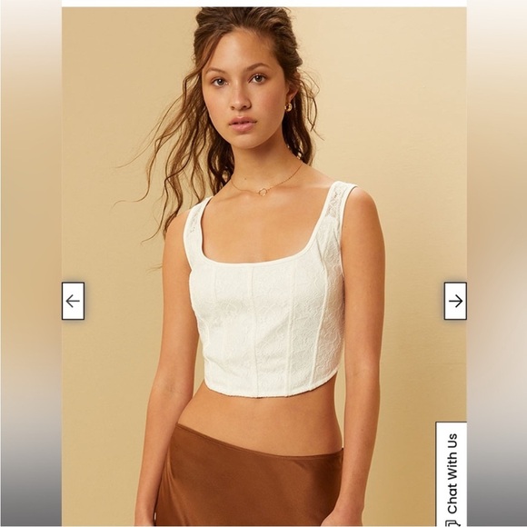 Beverly and Beck Chic White Lace Tank Crop Top - Picture 1 of 7
